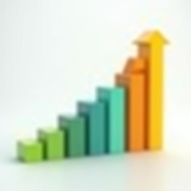 A vibrant bar graph showing upward artist growth trends, symbolising successful career development.